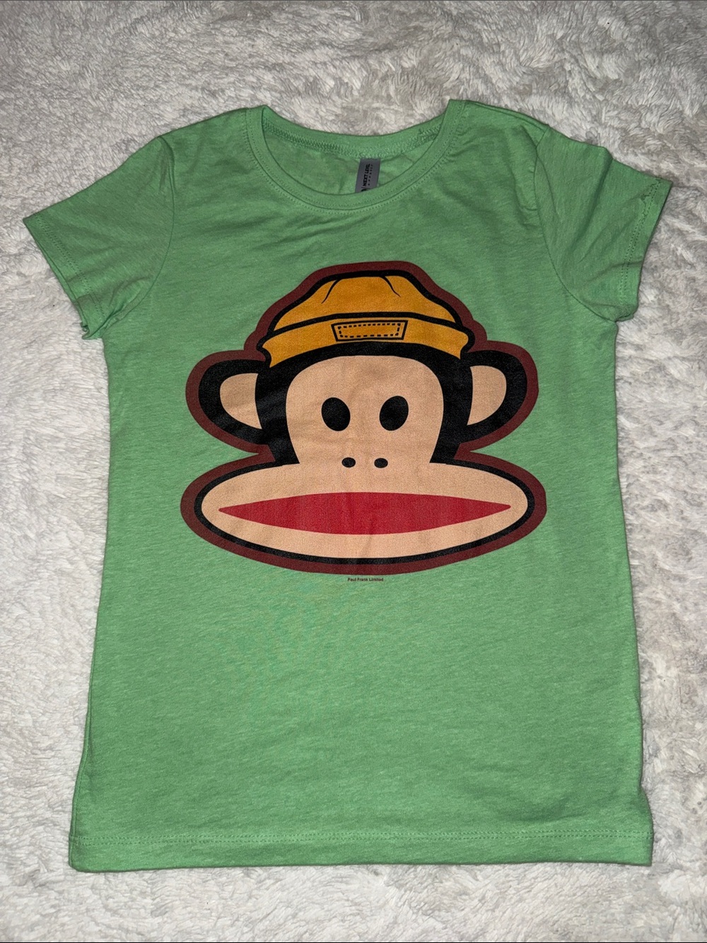 Next Level Apparel Light Green Kids Tee with Monkey Face Graphic